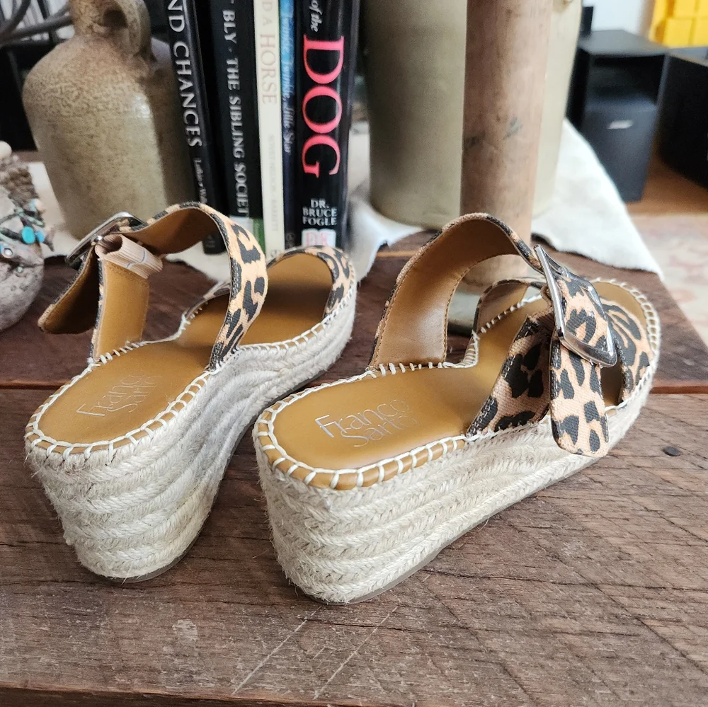 Franco Sarto‎ Leopard Espadrill Style Sandals Size 11